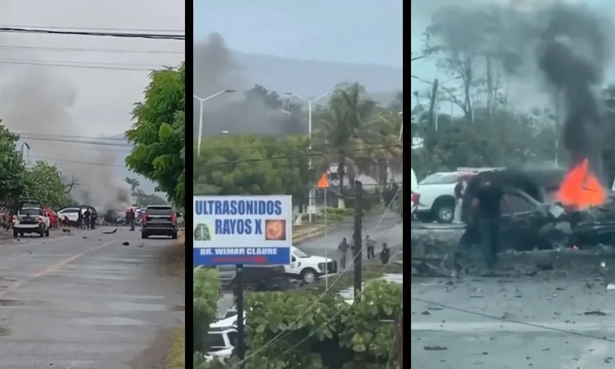 Una explosión frente a las instalaciones de la Policía Comunitaria de Coahuayana, Michoacán, deja al menos 3 muertos.