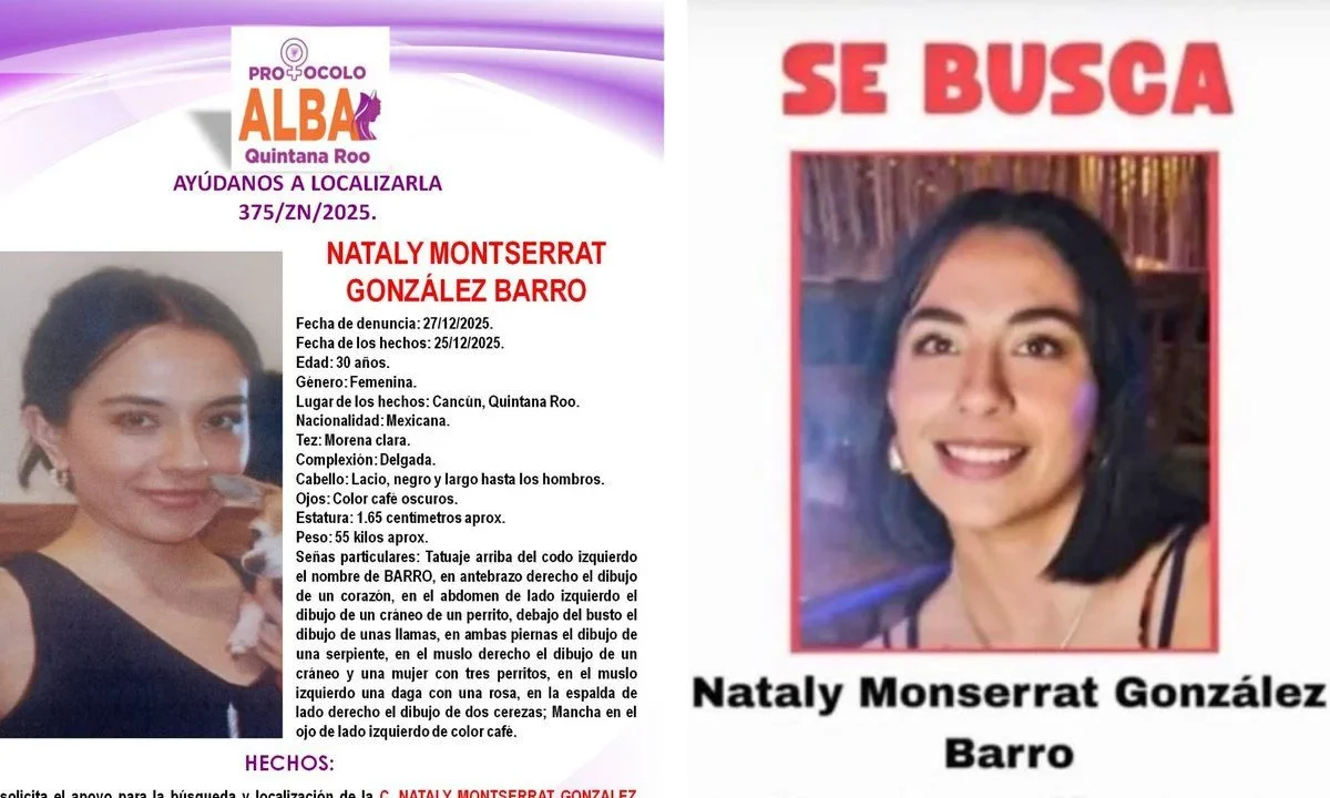 La esposa del ‘Capi Pérez’ confirmó que hallaron sin vida a Nataly Montserrat González Barro, su familiar desaparecida en Cancún.