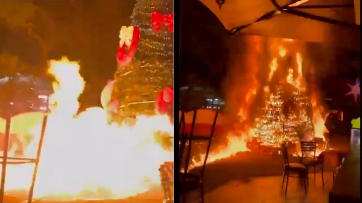 Pobladores de San Gabriel Amacuitlapilco en Jonacatepec incendiaron la puerta principal y el árbol de navidad en el Palacio Municipal.