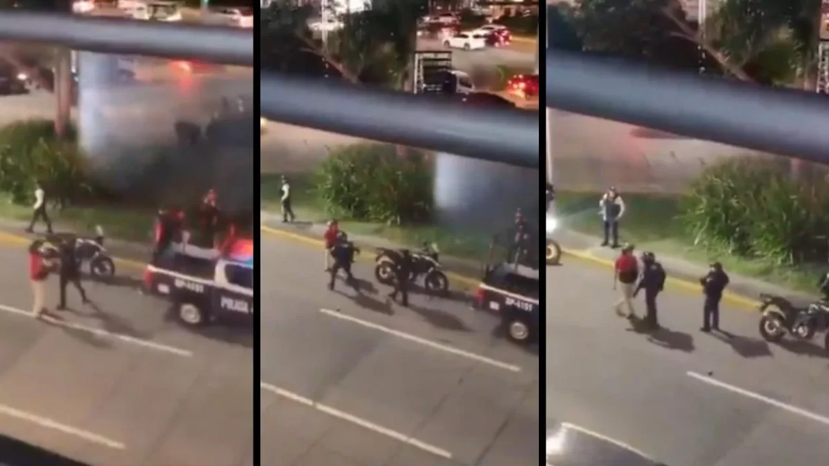 Policías estatales aparentemente agreden a fotoperiodista tras cubrir un operativo en Veracruz.