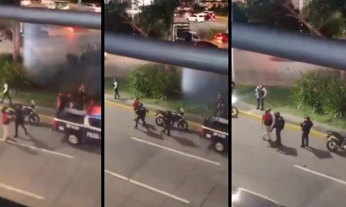 Policías estatales aparentemente agreden a fotoperiodista tras cubrir un operativo en Veracruz.