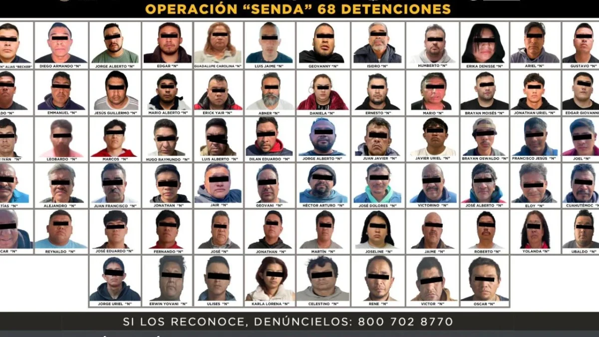Por la Operación Senda, autoridades detienen a 68 personas en el Edomex.