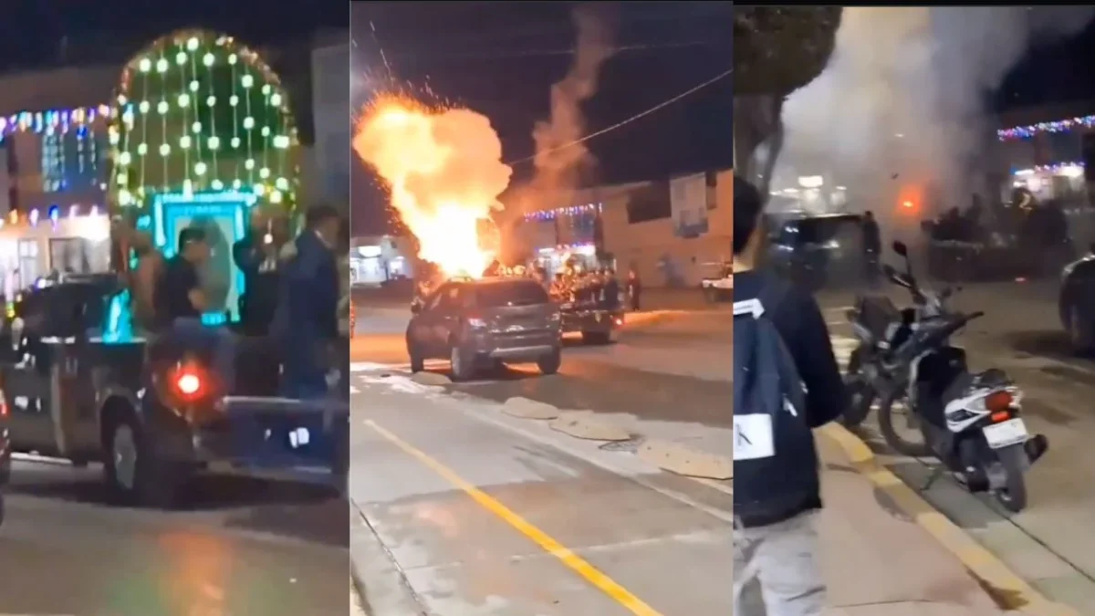 El incendio de pirotecnia causó pánico entre los peregrinos y dejó un saldo de tres lesionados que recibieron atención médica de paramédicos.