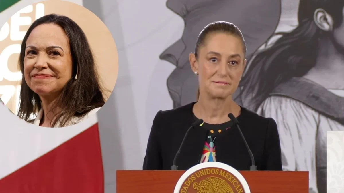 La premio Nobel de la Paz, María Corina Machado y la presidenta Claudia Sheinbaum