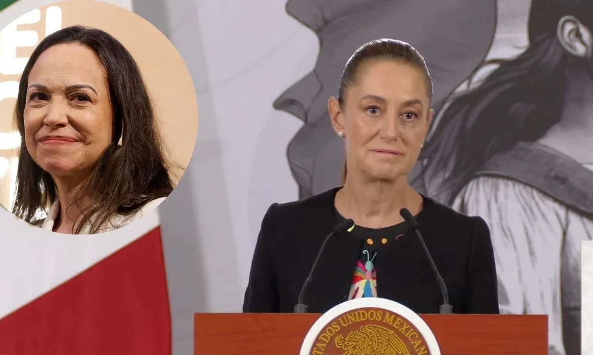 La premio Nobel de la Paz, María Corina Machado y la presidenta Claudia Sheinbaum