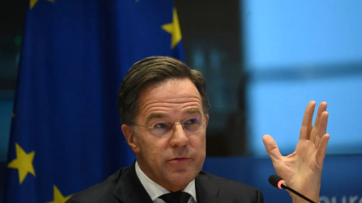 El secretario general de la OTAN, Mark Rutte, pronuncia un discurso durante una reunión de la Comisión de Seguridad y Defensa en el Parlamento Europeo