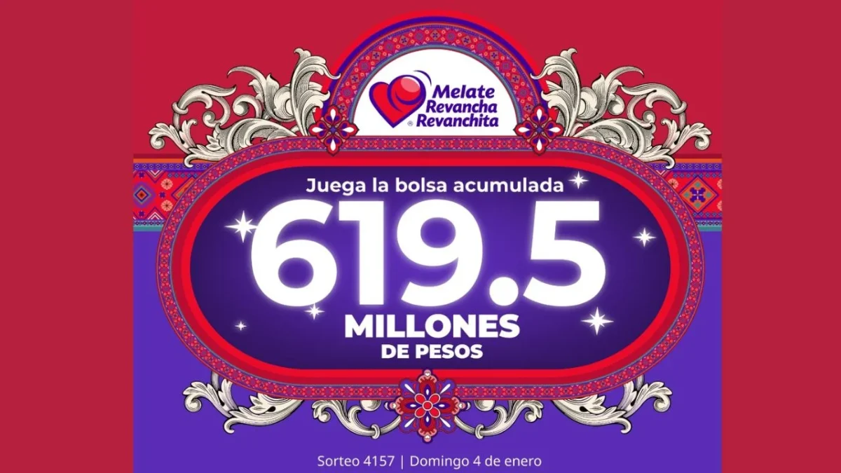El 4 de enero a las 21:00 horas se transmitirá el sorteo Melate, Revancha y Revanchita No. 4157 en las redes sociales de Lotería Nacional.