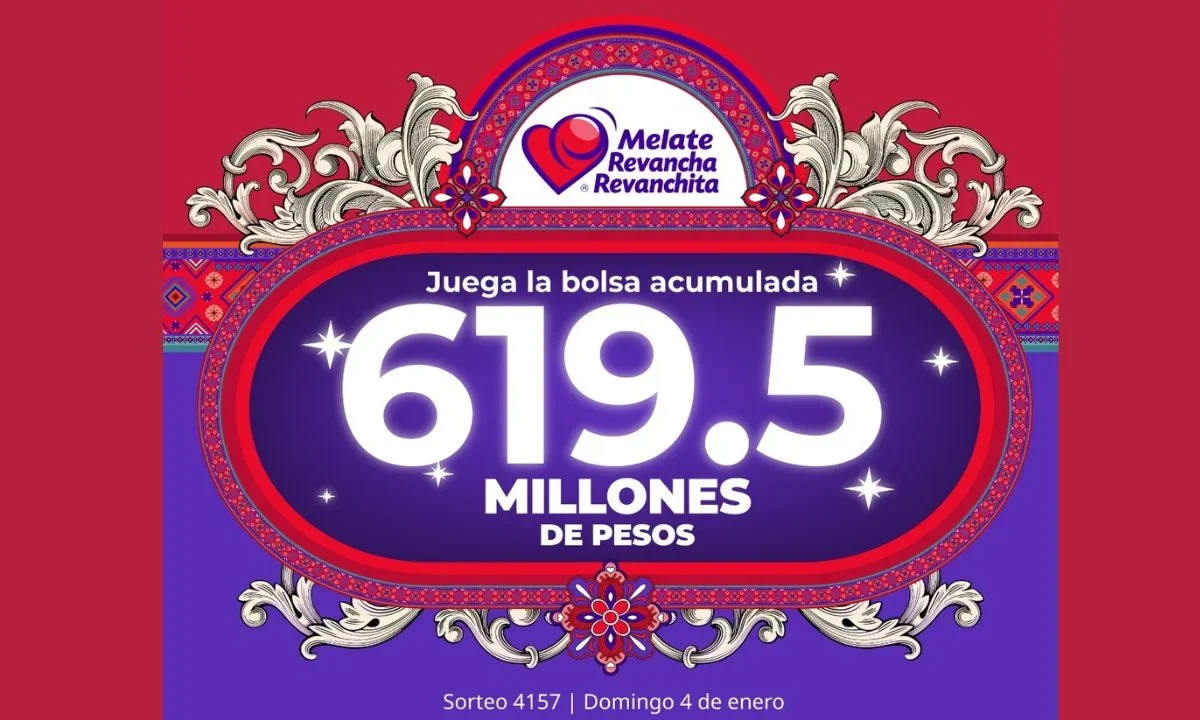 El 4 de enero a las 21:00 horas se transmitirá el sorteo Melate, Revancha y Revanchita No. 4157 en las redes sociales de Lotería Nacional.