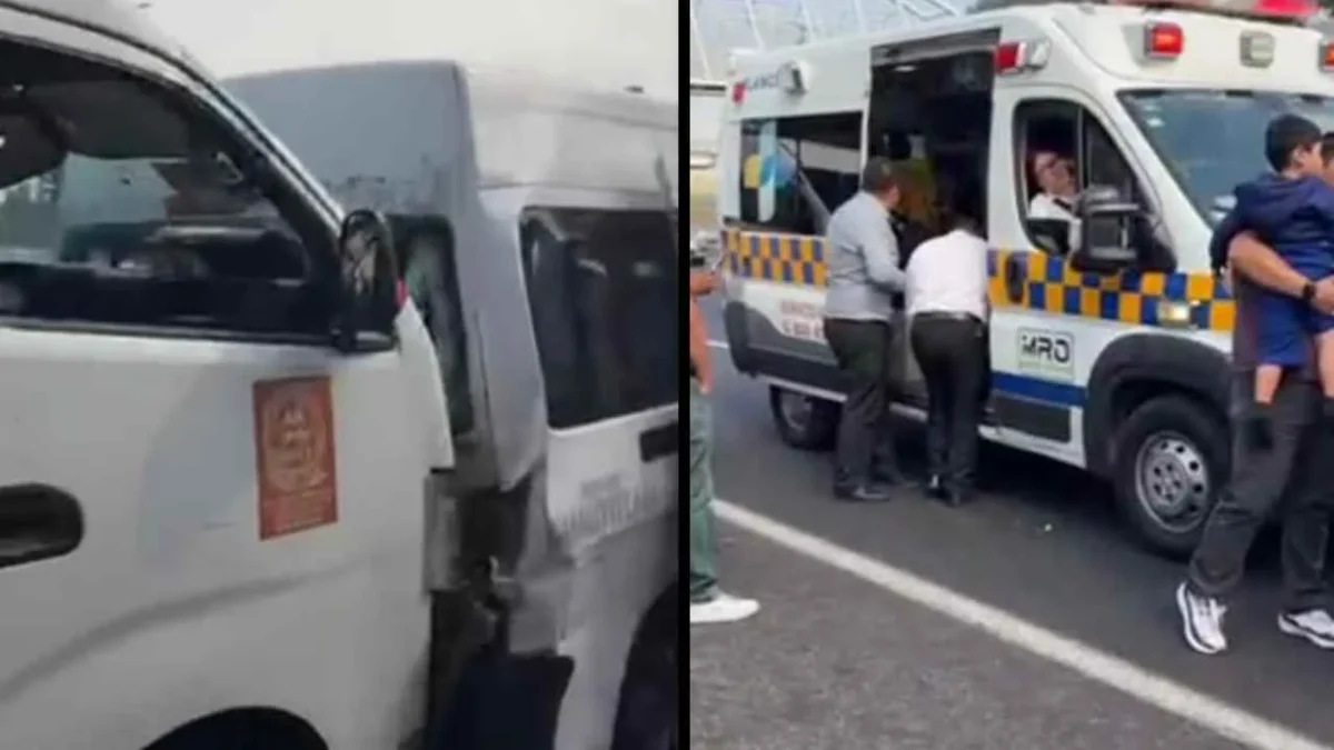 Choque entre un camión y tres unidades del transporte público en la México-Pachuca.
