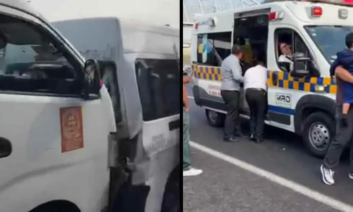Choque entre un camión y tres unidades del transporte público en la México-Pachuca.