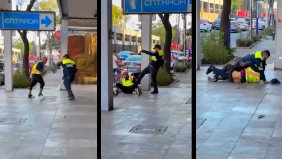 Captan pelea entre un policía y un hombre en inmediaciones del Metro San Antonio Abad; el video se viralizó en redes sociales.