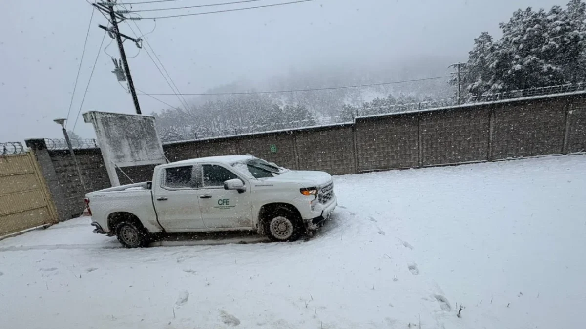 Personal especializado de la CFE trabajó en la revisión de las instalaciones debido a las nevadas, misma que duró alrededor de una hora.