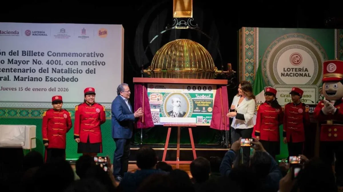Develan billete de Lotería por los 200 años del natalicio del General Mariano Escobedo; sorteo se llevará el 10 de febrero.