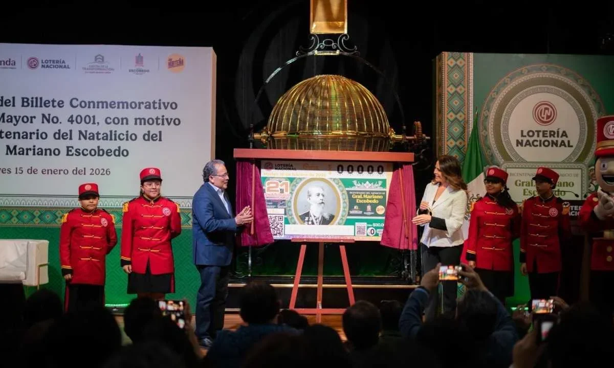 Develan billete de Lotería por los 200 años del natalicio del General Mariano Escobedo; sorteo se llevará el 10 de febrero.