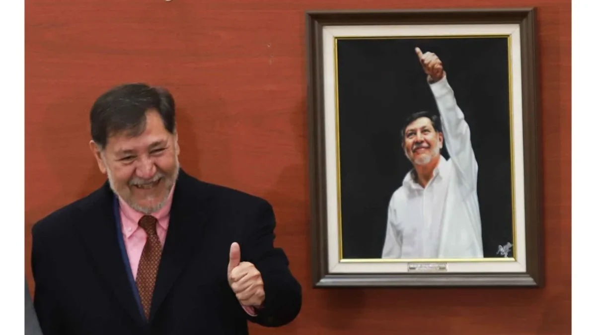 Laura Itzel Castillo, presidenta de la mesa directiva en el Senado de la República, develó el retrato oficial del senador Gerardo Fernando Noroña como presidente de esta Cámara durante el Primer Año de Sexenio de la Sexagésima de la Legislatura
