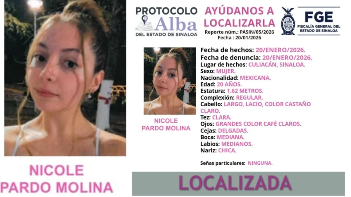 La FGE Sinaloa no ha informado detalles sobre las circunstancias o el lugar en que hallaron a la influencer conocida como La Nicholette.