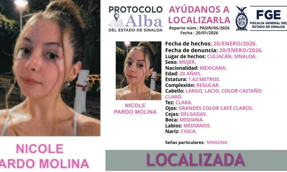 La FGE Sinaloa no ha informado detalles sobre las circunstancias o el lugar en que hallaron a la influencer conocida como La Nicholette.