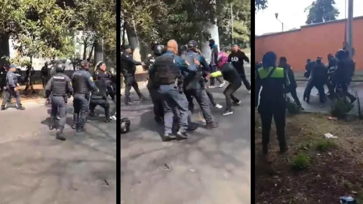 Una riña entre repartidos y policías de la CDMX, en la alcaldía Tlalpan, deja 4 detenidos y 2 uniformados lesionados.