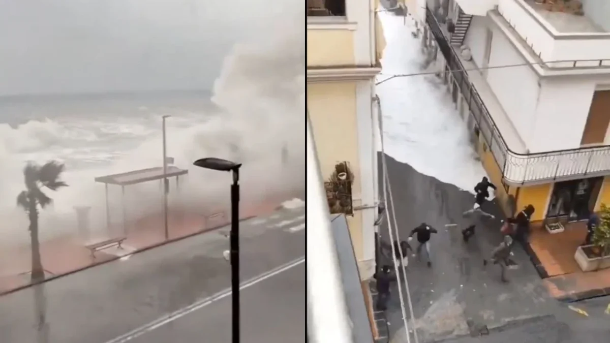 Una tormenta provocó inundaciones y cuantiosos daños en varias localidades de Sicilia en Italia, debido a sus fuertes vientos y grandes olas.