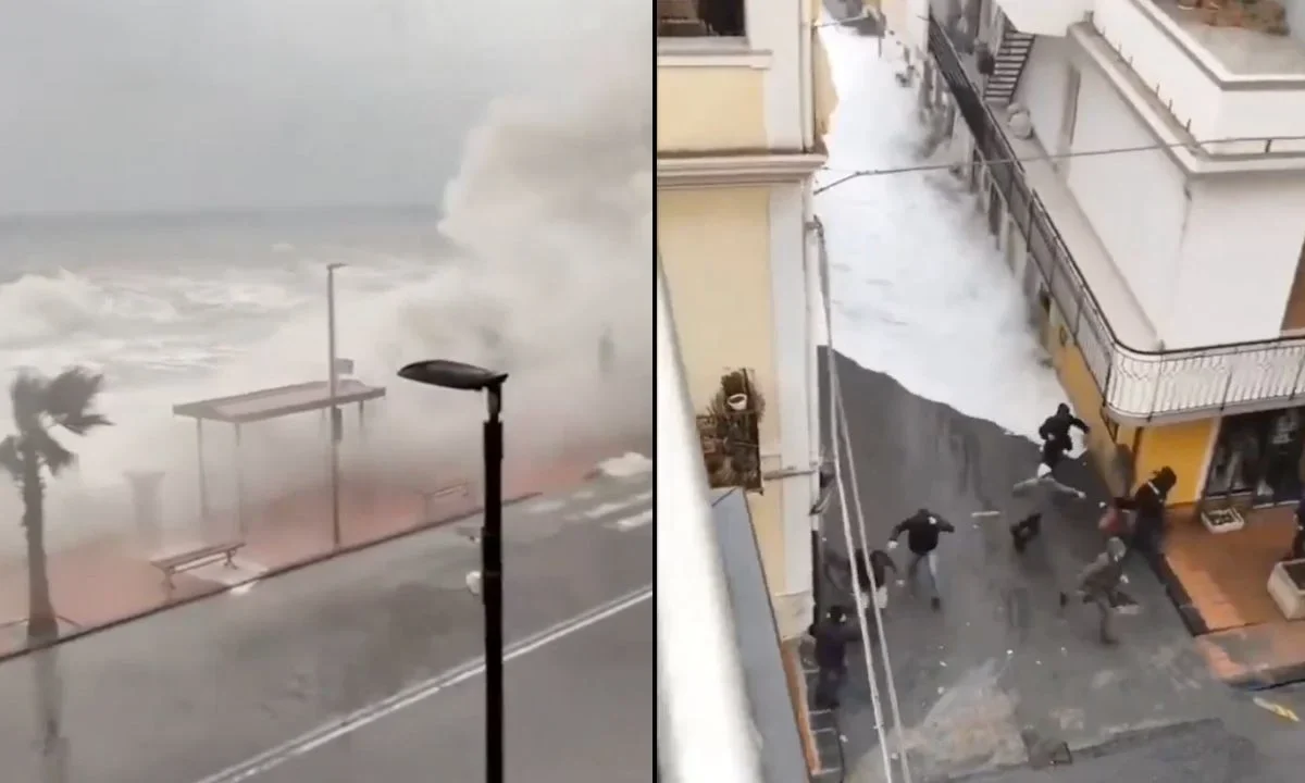 Una tormenta provocó inundaciones y cuantiosos daños en varias localidades de Sicilia en Italia, debido a sus fuertes vientos y grandes olas.