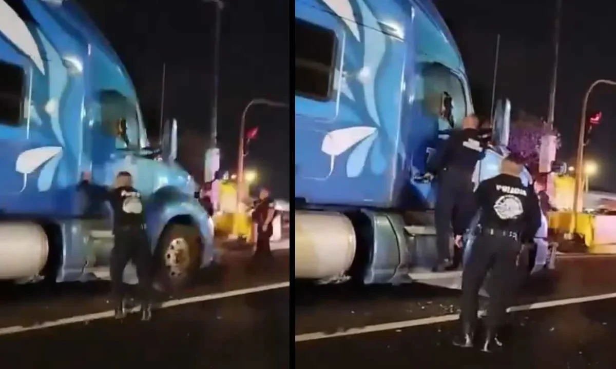 Un trailero desató una balacera y persecución sobre la carretera México-Texcoco.