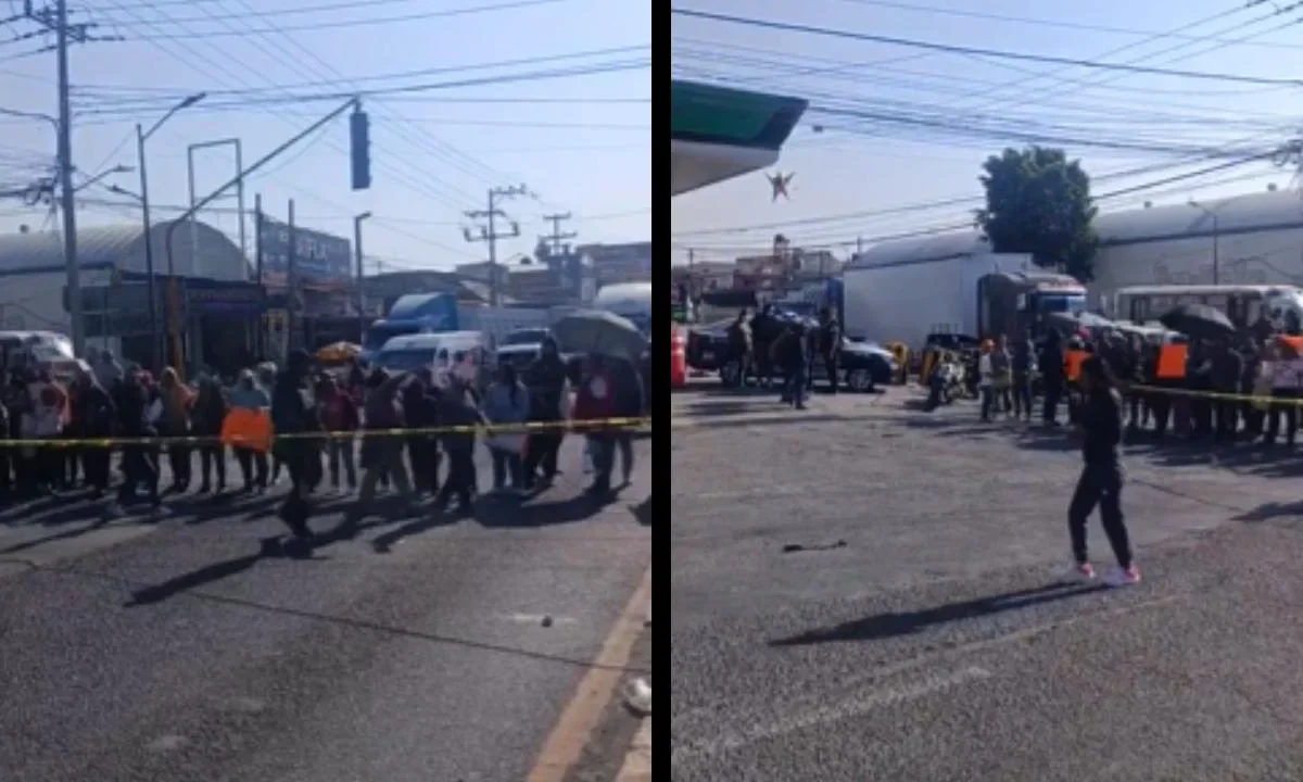 Vendedores de juguetes bloquearon la carretera México-Texcoco, tras denunciar el desalojo violento del tianguis de Santa Rosa.