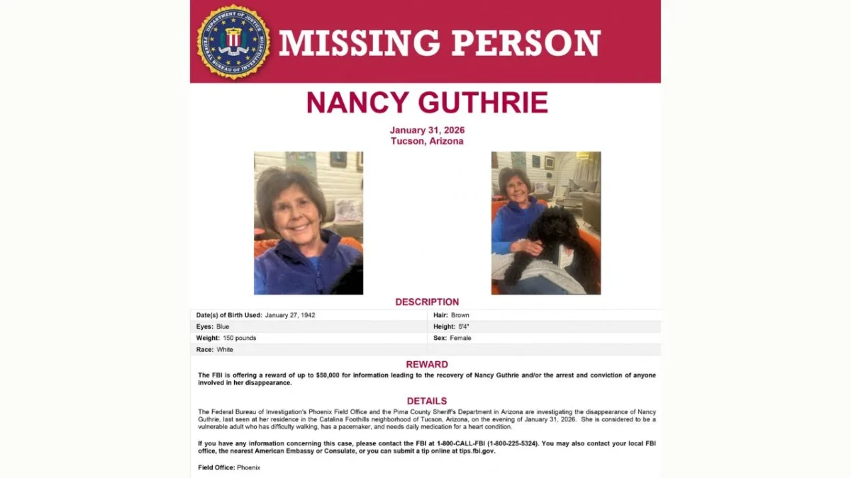 FBI activa protocolo y mira a México en caso de Nancy Guthrie