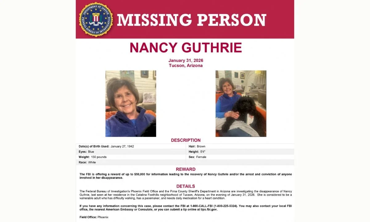 FBI activa protocolo y mira a México en caso de Nancy Guthrie