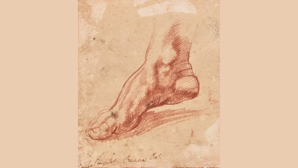 El boceto en sanguina, un pigmento de color rojo óxido, es uno de los casi 50 estudios que Miguel Ángel realizó para la Capilla Sixtina.