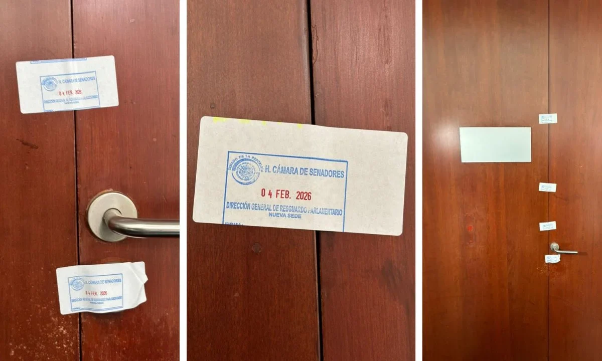 Un espacio que funcionaba como salón de belleza para legisladores en el segundo piso del Senado de la República quedó clausurado.