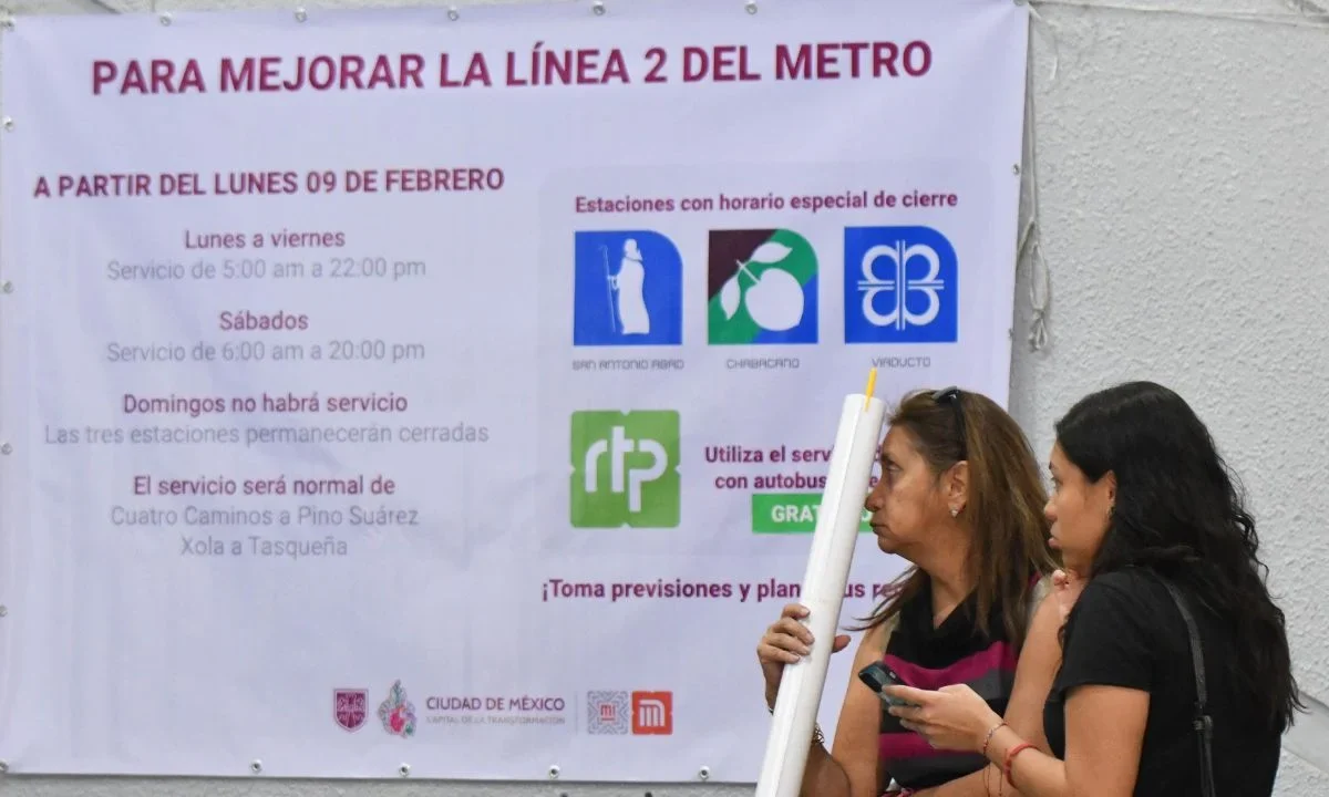 Inicia este lunes horario modificado en Línea 2 del Metro por mantenimiento