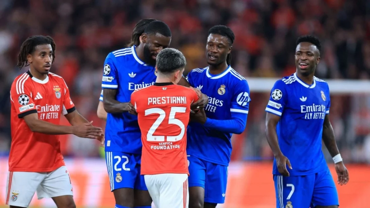 Vinicius Jr., jugador del Real Madrid, acusó de presunto racismo a Prestianni, jugador argentino del Benfica, en duelo de Champions League.