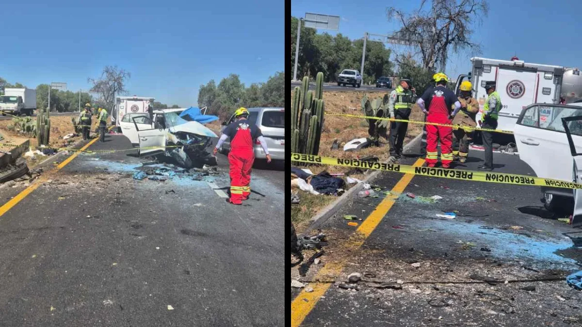La volcadura de una camioneta en la México-Pirámides, a la altura de Acolman, dejó dos personas muertas.
