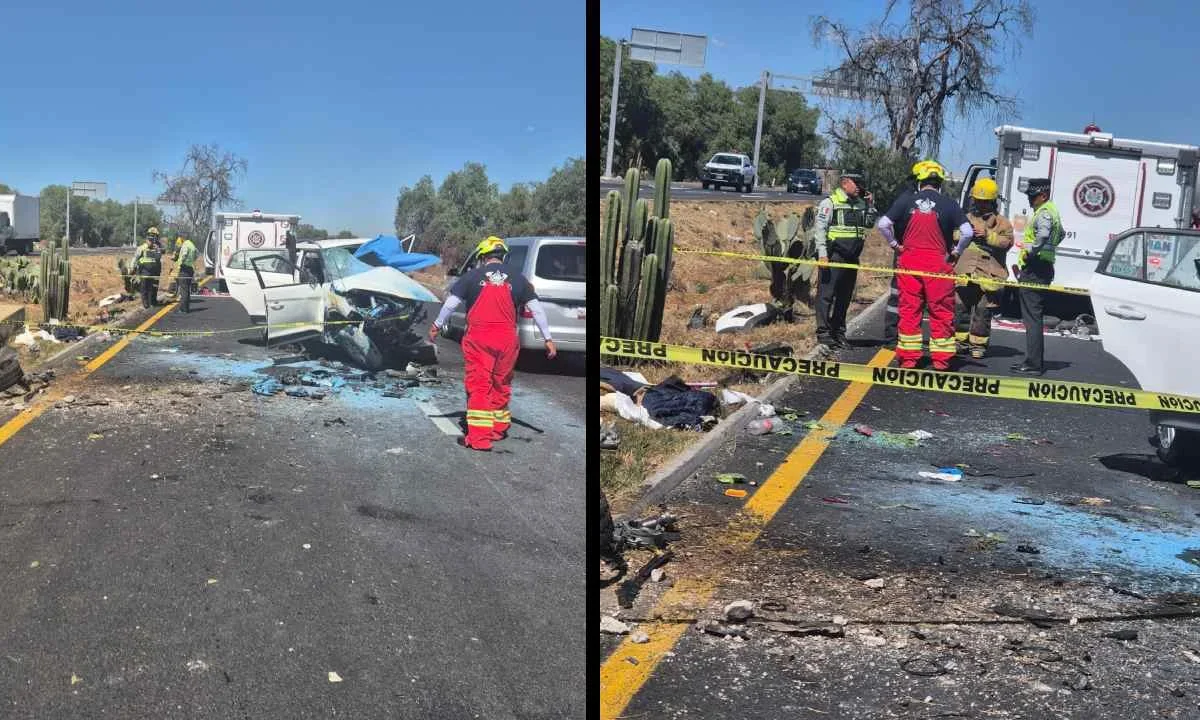 La volcadura de una camioneta en la México-Pirámides, a la altura de Acolman, dejó dos personas muertas.