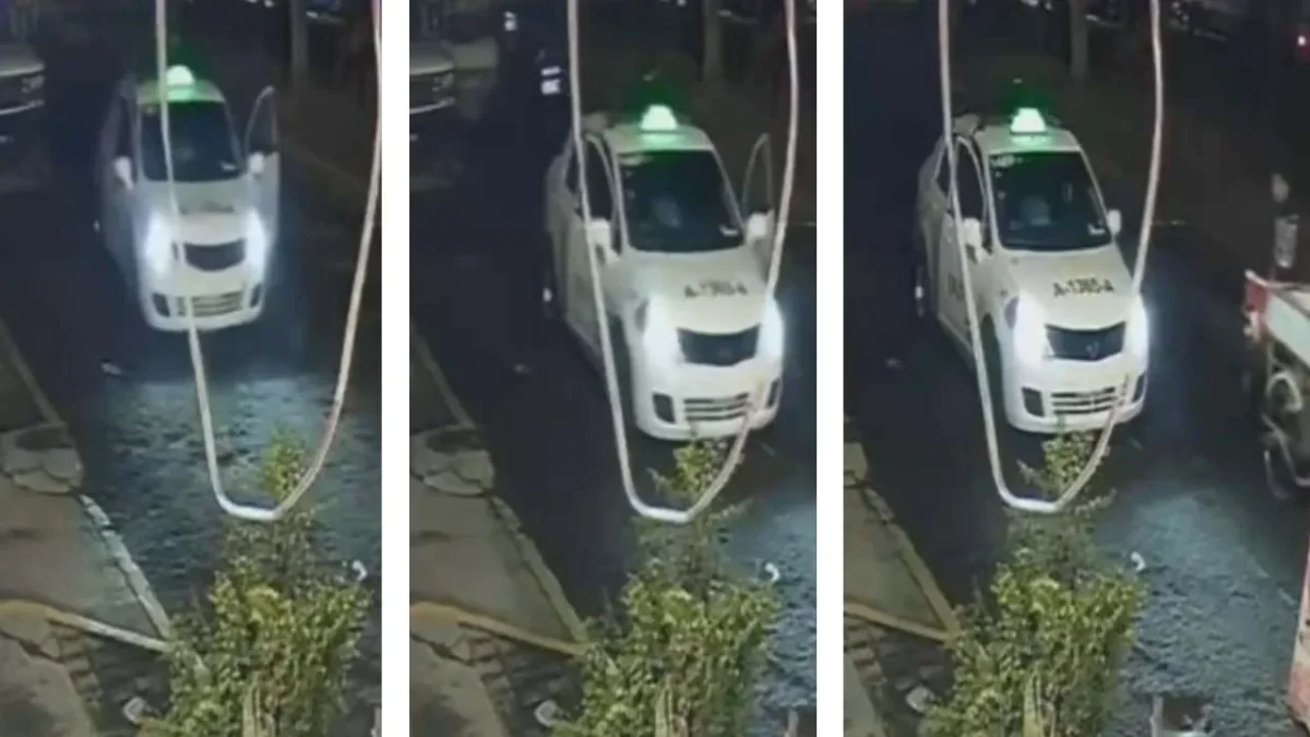 Así fue como policías de la CDMX abandonaron un taxi con dos fallecidos en el municipio de Naucalpan.