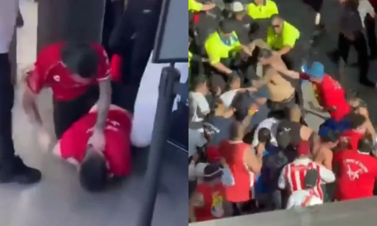 Las Chivas del Guadalajara le repitieron la dosis al Atlas en el clásico tapatío en Los Ángeles pero se registró riña entre hinchas.