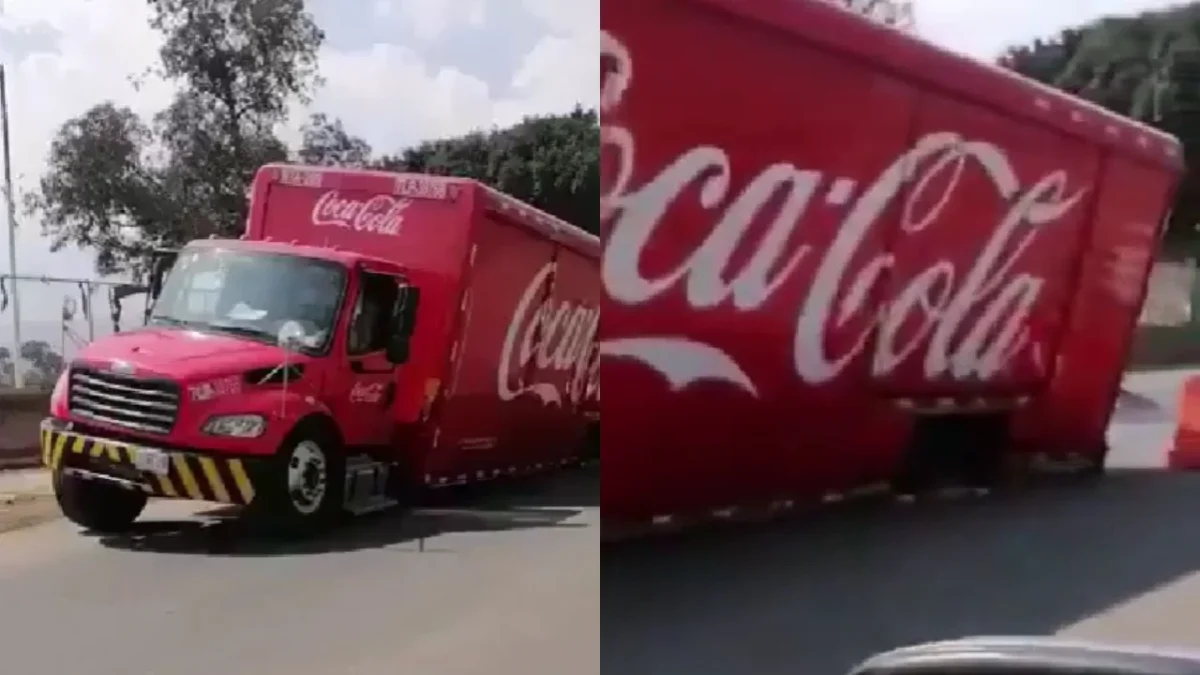 Un camión de refrescos cayó en un socavón que se formó en zona aledaña al Estadio Azteca; autoridades evalúan afectaciones.