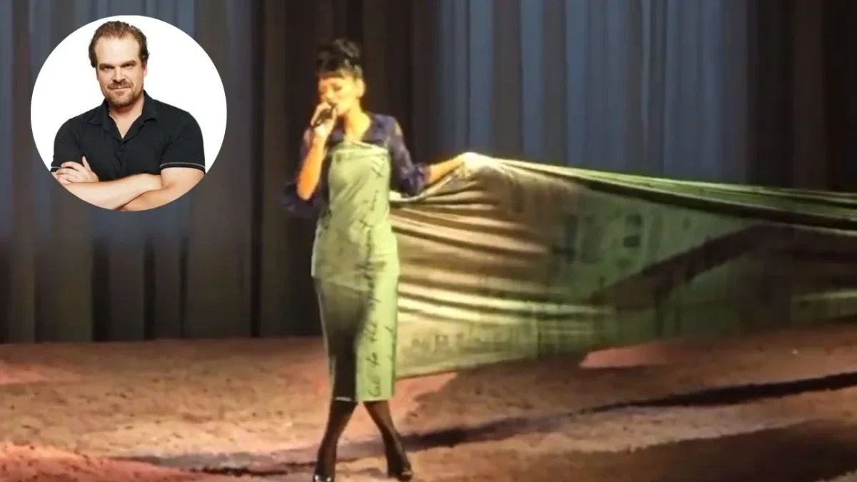 Lily Allen sorprendió al público al usar un vestido con recibos impresos durante su concierto, en alusión a compras realizadas por su exesposo David Harbour.