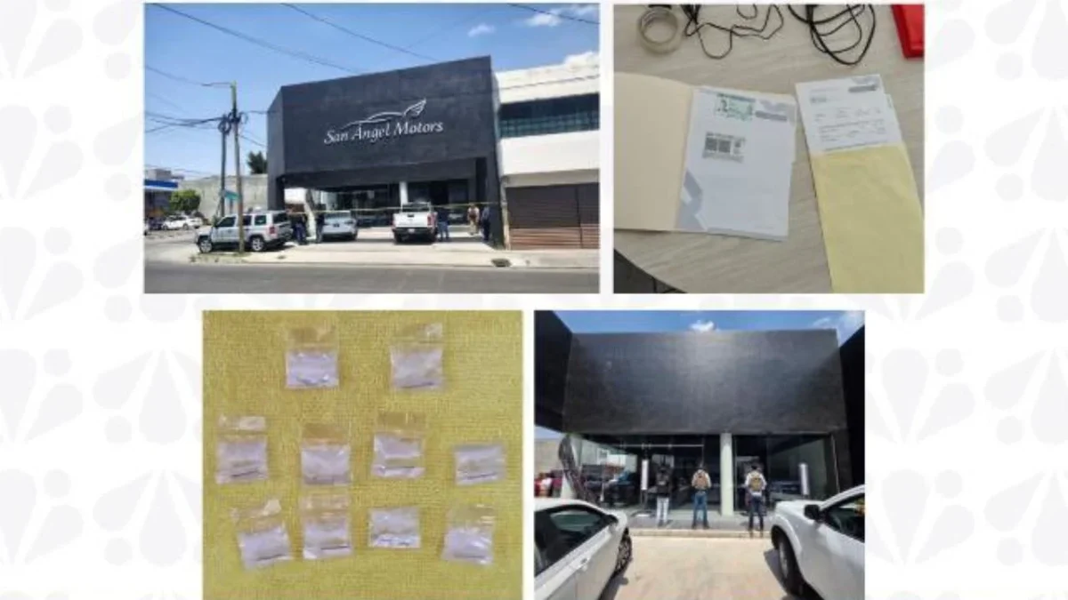 La Fiscalía de Puebla realizó un cateo en la agencia de autos ‘San Ángel Motors’ por presunto fraude, aseguran supuesta droga.