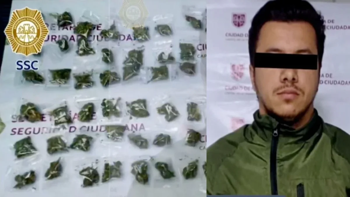 Elementos de la SSC detuvieron con droga a un hombre colombiano posiblemente vinculado con préstamos de dinero en modalidad gota a gota.