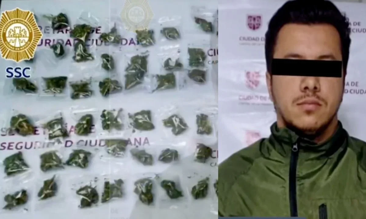 Elementos de la SSC detuvieron con droga a un hombre colombiano posiblemente vinculado con préstamos de dinero en modalidad gota a gota.