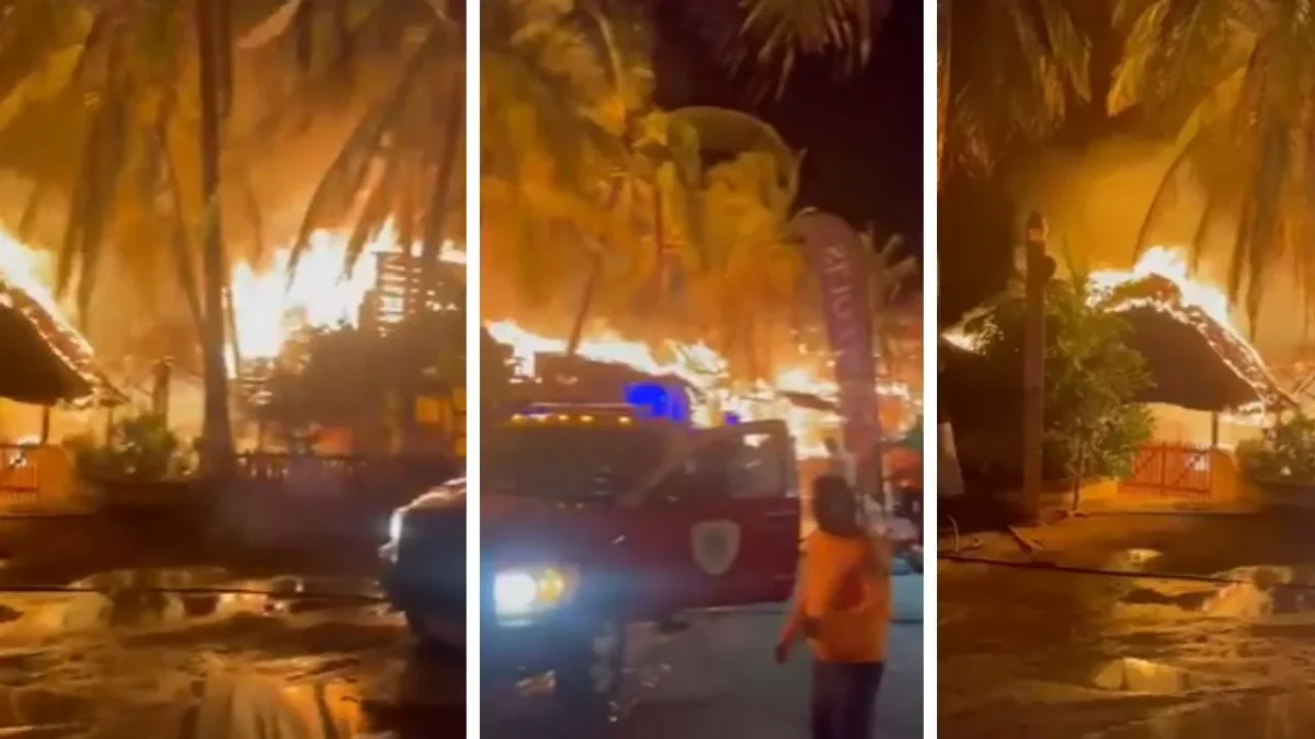Un incendio suscitado durante la madrugada en Punta Zicatela, dejó como saldo más de 20 establecimientos destruidos