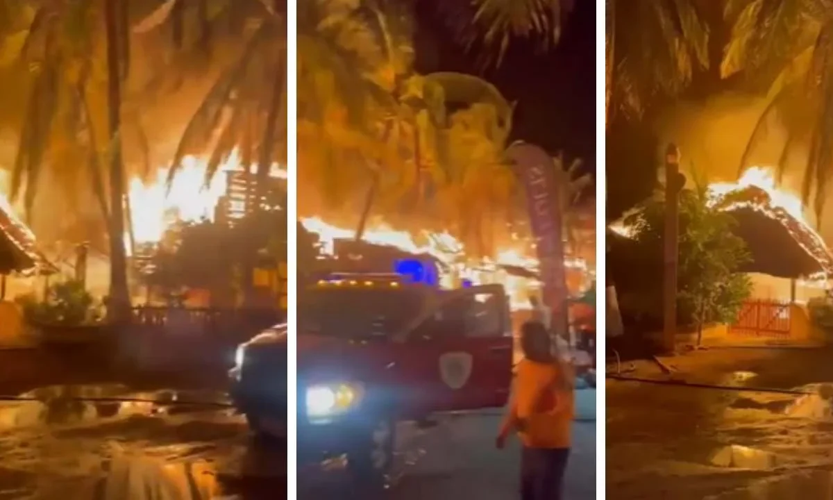 Un incendio suscitado durante la madrugada en Punta Zicatela, dejó como saldo más de 20 establecimientos destruidos