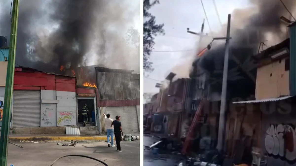 Incendio consume local de accesorios de autopartes en la San Felipe de Jesús, en la alcaldía Gustavo A. Madero.