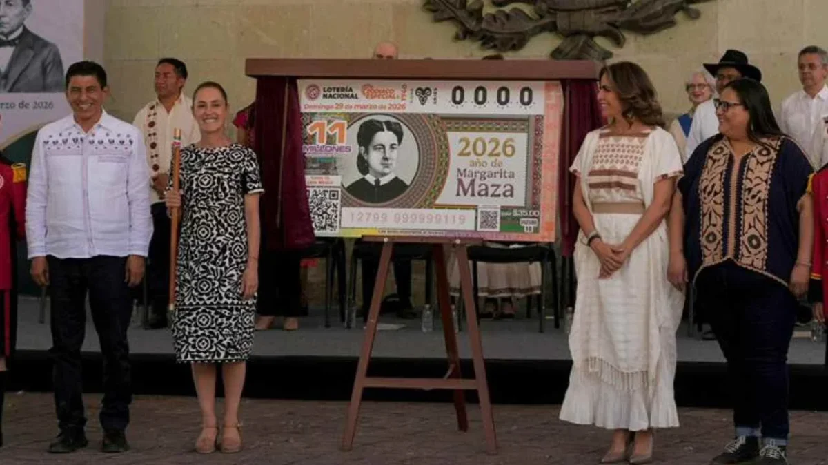 Claudia Sheinbaum y la Lotería Nacional emiten cachito para honrar a Margarita Maza.