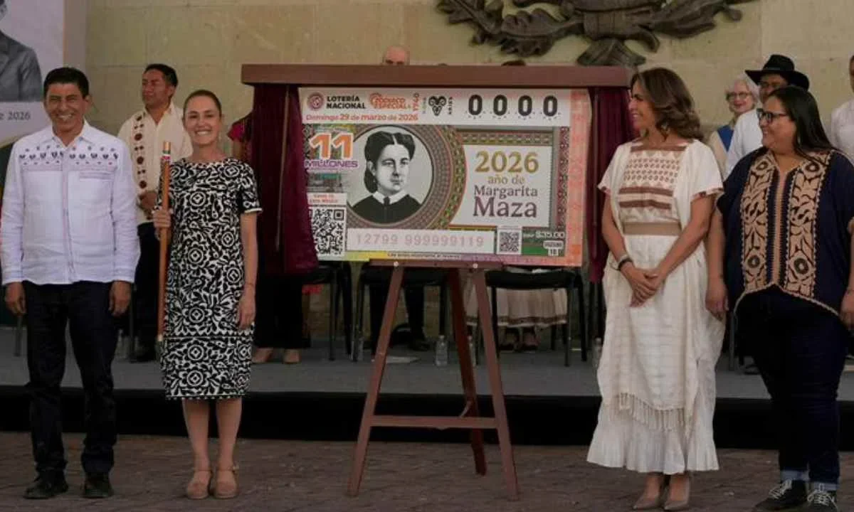 Claudia Sheinbaum y la Lotería Nacional emiten cachito para honrar a Margarita Maza.