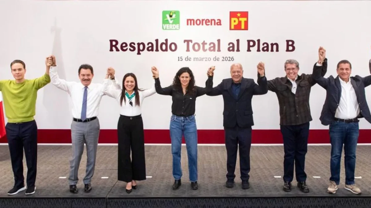 Dirigentes y líderes parlamentarios de Morena, PVEM y PT, reiteraron su respaldo al Plan B, en materia electoral, propuesto por Sheinbaum.