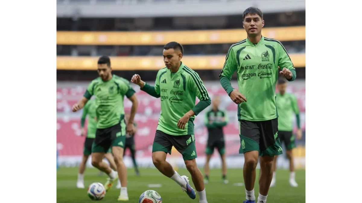 La Selección Nacional posa unida tras su último entrenamiento previo al partido ante Portugal, rumbo al Mundial 2026 en el Estadio Banorte.