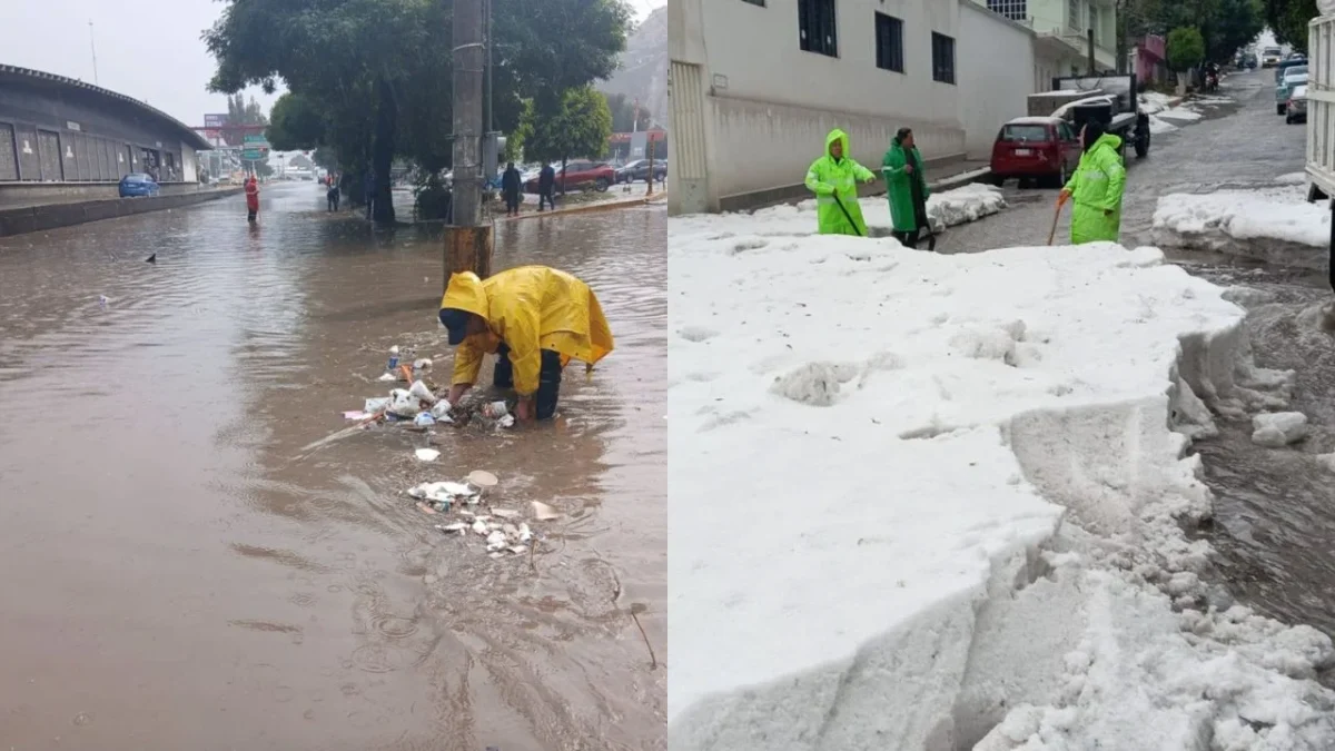 Tras tormenta y granizada en Ecatepec, Coacalco y Tultepec, se registraron encharcamientos y caída de techumbres.