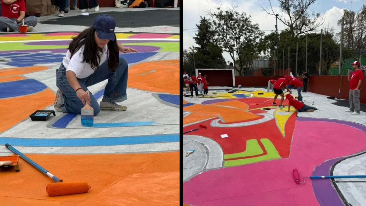 El Voluntariado de Álvaro Obregón entregó a la comunidad de la colonia Tolteca la cancha rehabilitada en el Parque Canarios.